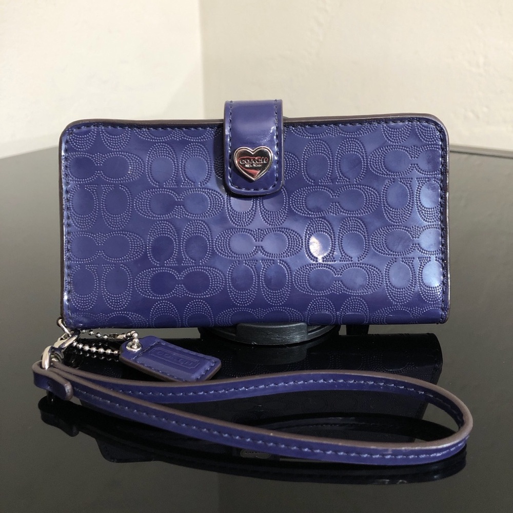 Coach Embossed Purple Wallet